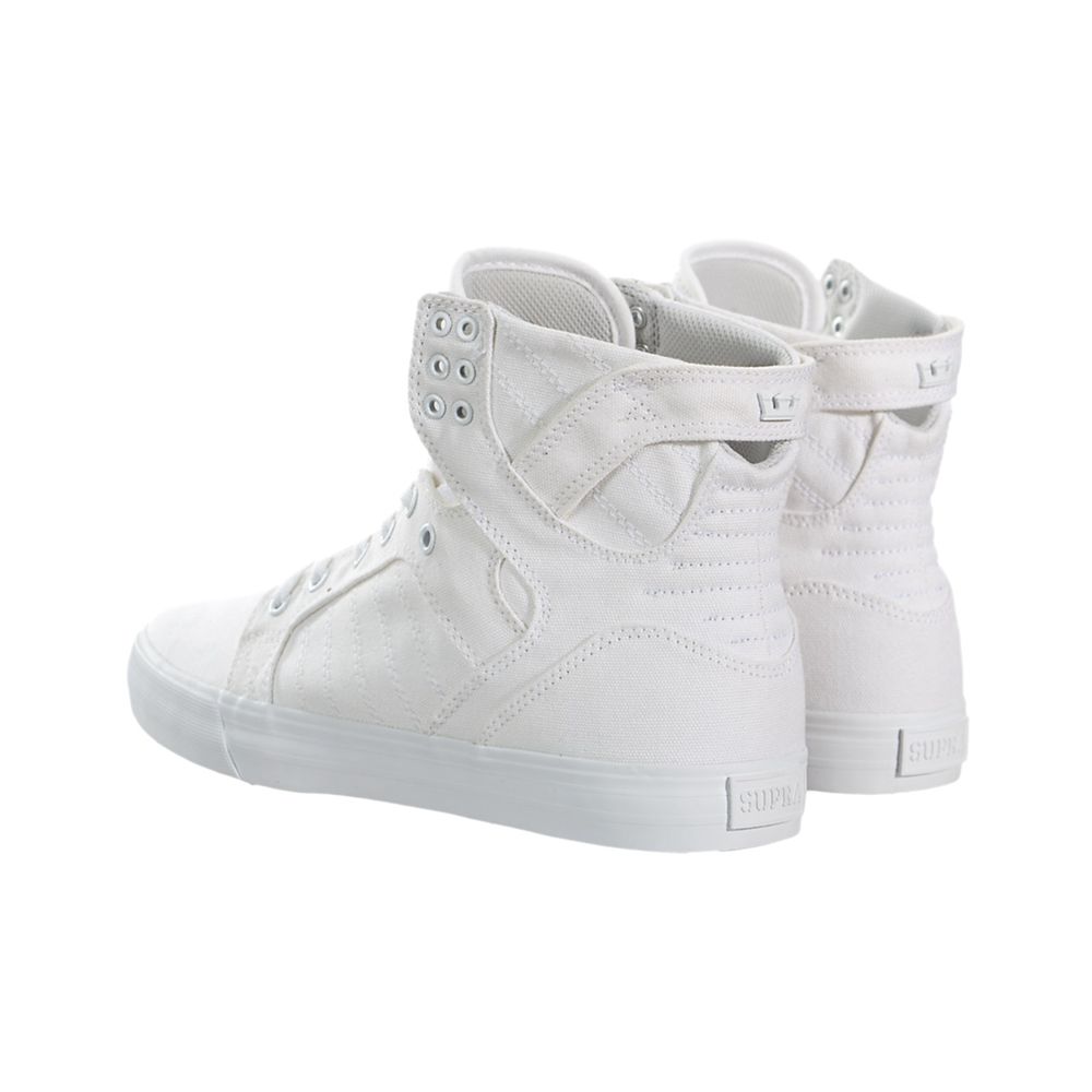 Baskets Montantes Supra SkyTop Blanche Off White/White-White Homme | LAF-00187938